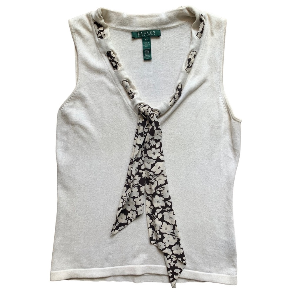 Lauren Ralph Lauren Shell Top with Scarf Accent | XS
